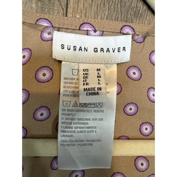 Susan Graver Womens Multicolored Patchwork Kimono Cardigan M 100% Polyest - Picture 3 of 6